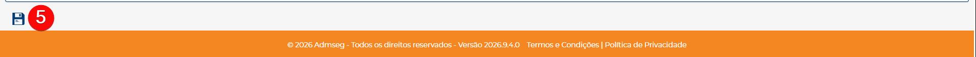 Clique no ícone Salvar, localizado ao final da página, para salvar a parametrização.