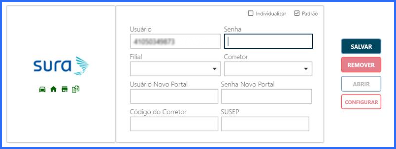 Preencha as credenciais do antigo Portal. Informe o CPF e a senha do Portal Antigo; com isso, os novos campos são habilitados.